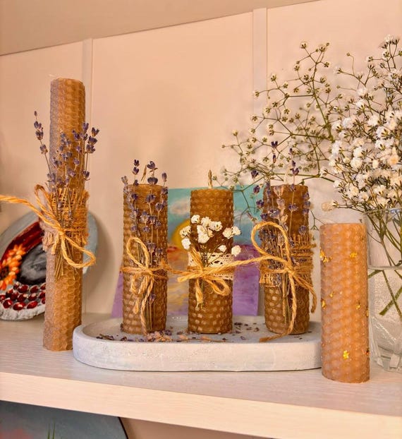 Pure Beeswax Candles — Set of 3